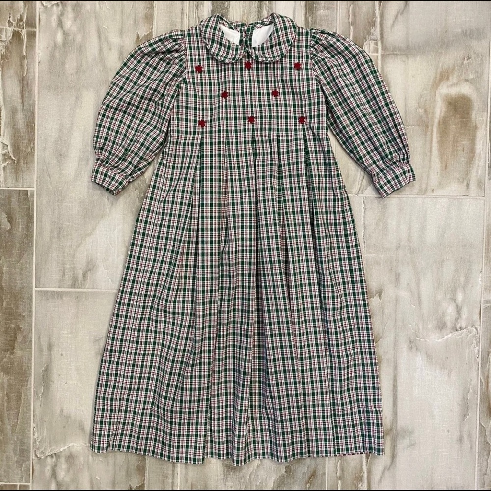 Vintage Retro Plaids Smocked Boutique Dress 5Y